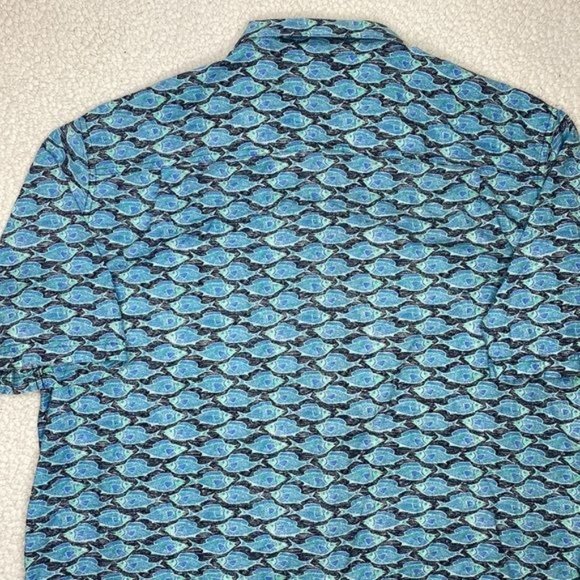 L.L. Bean Fish AOP Button Down Shirt: Size Large - Picture 4 of 9
